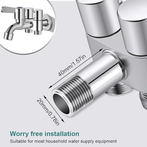 Image of HASTHIP 3 in 1 Flush Wall Faucet with Angle Valve Bathroom Kitchen Tap