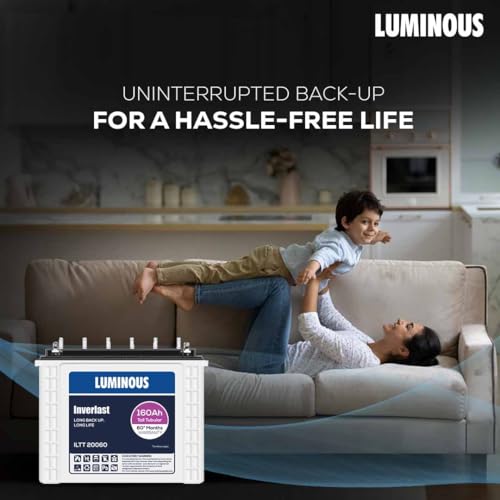 Image of Luminous Inverlast ILTT20060 Tall Tubular Inverter Battery for Home, Office & Shops | 160Ah High-Performance, Durable & Low Maintenance Battery | Easy Installation | 60 Months Warranty
