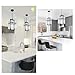 IKK Black Crystal Pendant Light for Kitchen Island, Luxury Water Ripple Glass Chandelier Lights Fixture, Modern Elegant Adjustable Pendant Lighting for Dining Room Bedroom, E12 Bulb, L6.5'' x H11.8''