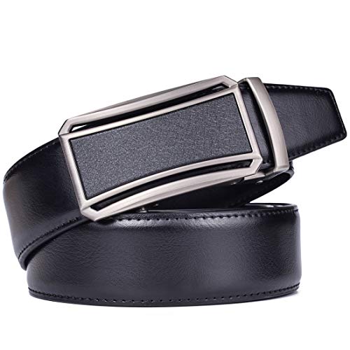 Image of Beltox Men Leather Belt w Slide Ratchet Interchangeable Buckle