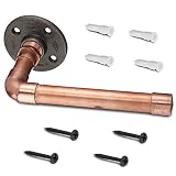 Ironwerks Industrial Toilet Paper Holder - Rustic Bathroom Décor, Copper Towel Holders for Bathrooms