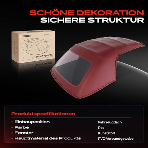 Frankberg Cabrioverdeck Softtop Verdeckbezug Bordeauxrot Plastik Kompatibel mit 3er E36 1990-1998 Stufenheck