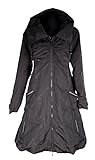  Damen Lagenlook warm GEFÜTTERT Übergangsmantel Mantel Swinger Ballon Trench Coat 38 40 42 44 46 48 50 S M L XL XXL Grau Übergang Winter Wintermantel (42)