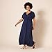 Amazon Essentials Women's Waisted Maxi Dress (Available in Plus Size), Navy, Small