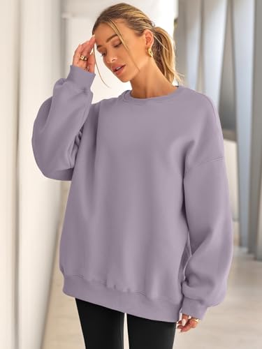 Image of EFAN Womens Oversized Sweatshirt Crewneck Sweater Casual Fall Outfits 2026 | Fleece Lined Stretchy Hoodies Basic Comfort Clothes Loose Maternity Workout Gym Lounge Wear Winter Airport Fashion