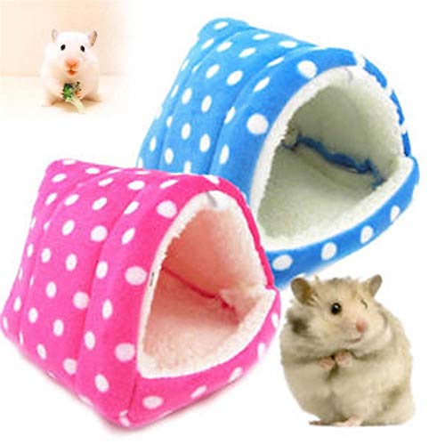 Pet LJ Nido de pájaro triangular grueso cálido nido de loro, hamster, tamaño: L-13 x 14 cm (azul) (color: azul)