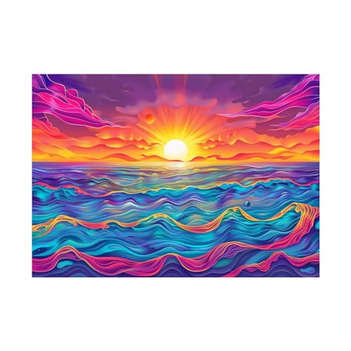 Art abstrait de couleur paysage marin FJASKER pour habiller un mur vide sans encombrer