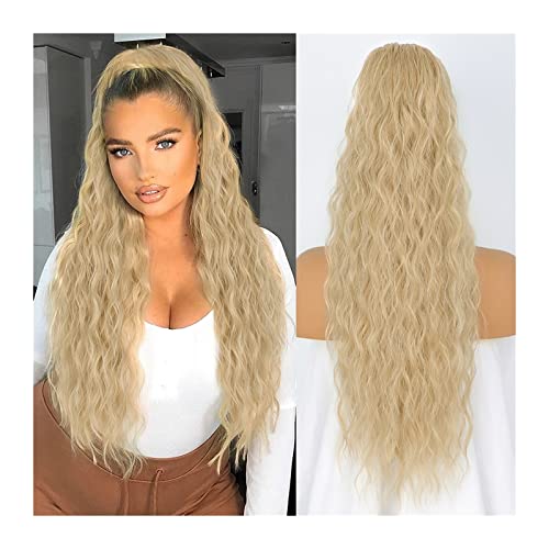 Ponytail Extension Synthetic Long Wavy Ponytail Extensions Drawstring Ponytail Multi-layered