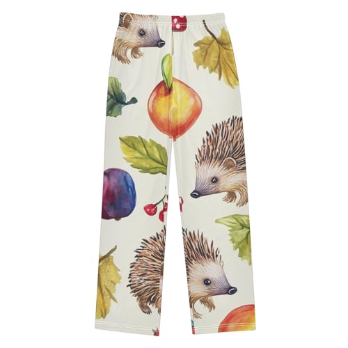 ZZXXB Hedgehogs Fruit Boys Long Pants Soft Trousers Elastic Waist Kids Lounge Bottoms with Pockets S-XL