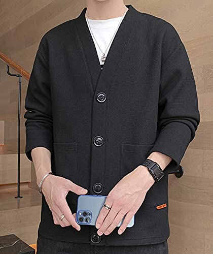 JHIJSC カーディガン メンズ 秋 ビジネス カジュアル 無地 アウター おしゃれ 大きいサイズ の商品画像 4