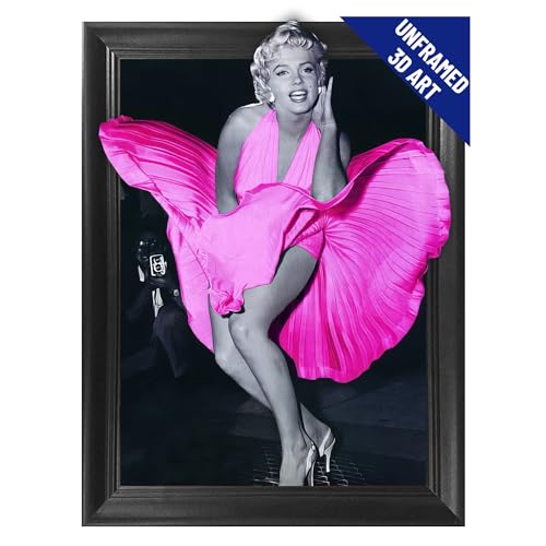 Marilyn Monroe New York 3D Poster Wall Art Decor Print | 11.8 x 15.7 | Lenticular Posters & Pictures | Memorabilia Gifts for Guys & Girls Bedroom | Celebrity Vintage Room Wall Picture & Decorations