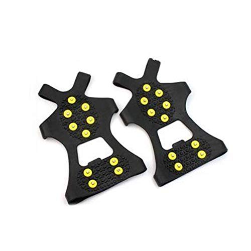 WHHHuan 1pair sobre Zapatos Clases Crampones Gripper de Hielo 10 Studs Anti-Skid Spike Invierno Escalada Zapatos Boquilla Anti Derapantchaussure Goujon Nuevo (tamaño : Small) Cover
