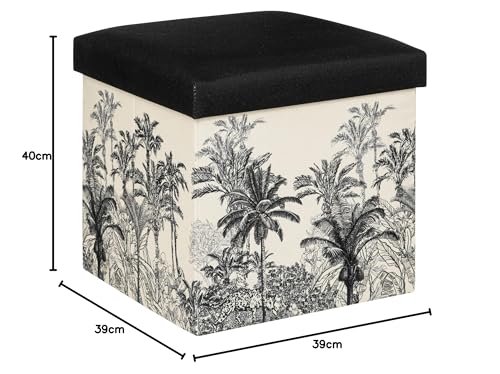 Miniatura 2 de Atmosphera - Puff Plegable Benicio Madera - Blanco Y Negro
