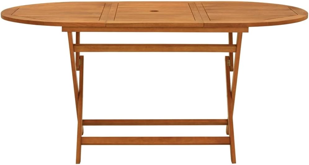 Folding Patio Table,Deck Table,Outdoor Side Table,Outside Tables for Yard,Garden Table for Picnic Camping Porch Deck Lawn Backyard,Weather Resistant, 63"x33.5"x29.5" Solid Eucalyptus Wood