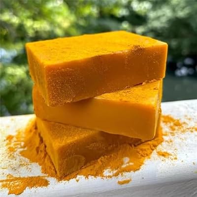 Lemon Turmeric Soap, Natural Organic Turmeric Face and Body Wash Soaps Bar, Lemon turmeric Glowing Skin Care Soap, Deep Clean, Firm Pores, Even Out Skin Tone (1pc)