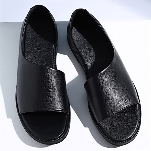 Casual Men Sandals Leather Mens Sandles Outdoor Breathable Soft Beach Men Shoes Comfort Slip on Footwear(10code)3