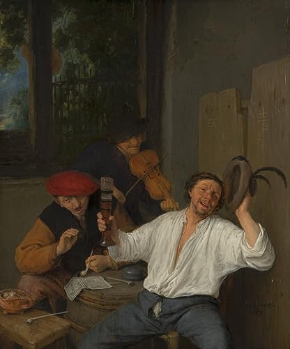 Impression d'affiches toile les joyeux buveurs d'adriaen jansz van ostade portrait mural 60x90cm