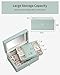 Vlando Lockable Jewelry Box, Two Tray Jewelries Collections Organizer, Girls Gift -Aqua Green