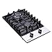 12 Inch Gas Cooktop, Built-in Tempered Glass 2 Burners Gas Stovetop LPG/NG Convertible Gas Stove Dual Fuel Gas Hob for RVs, Apartments, Outdoor DT2188A
