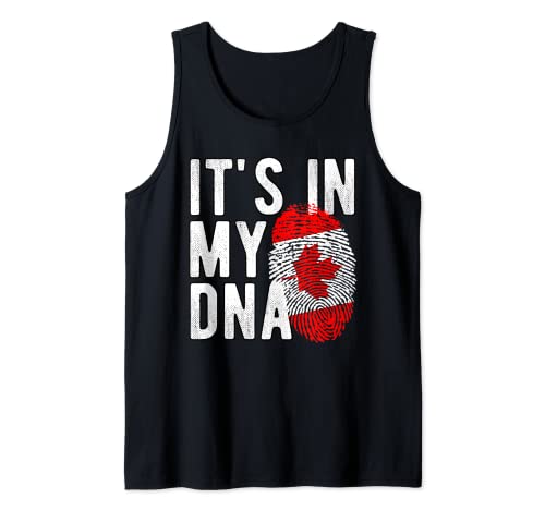 Divertido está en mi ADN Canadá bandera huella dactilar Camiseta sin Mangas