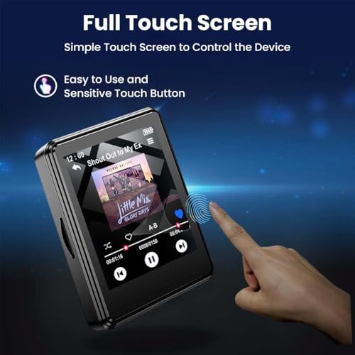 Image of M01 Portable Mp3 Music Player with Bluetooth 5.0, Hi-Fi Audio, 1.77-inch Colour Screen, 32gb Storage (up to 128gb), Type-C Port, SD Card Slot, Video Playback, E-Book, Alarm (Black)