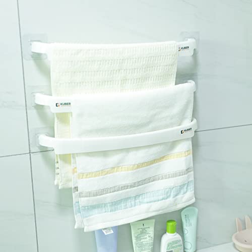 Kuber Industries Towel Hanger for Bathroom|Wall Mounted Cloth Hanger|Multipurpose Cloth & Napkin Holder|Premium PP Material|Self-Adhesive DIY Installation|Pack of 3|White (B0BP2JC4ZM) Amazon Price History, Amazon Price Tracker