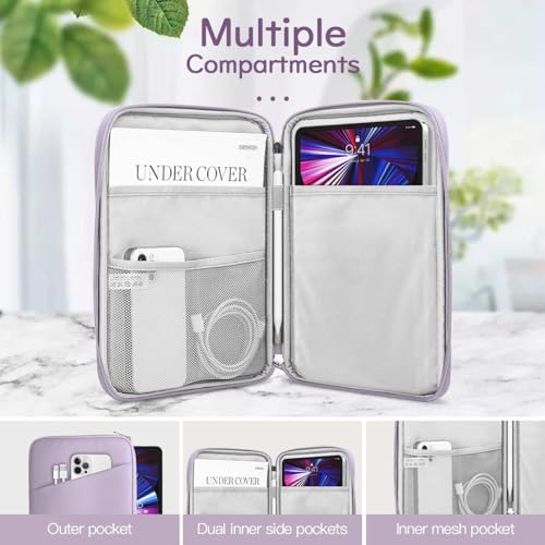 Image of Dadanism 13 Inch Tablet Sleeve Bag Carrying Case for iPad Pro 13 inch M5 /M4 2025 /2024, iPad Air 13 inch M4 /M3 2026 /2025, iPad Pro 12.9 inch,Galaxy Tab S10+ /S9 FE+ /S9+ 12.4 inch,Remarkable Paper Pro 11.8 inch, Gray Purple