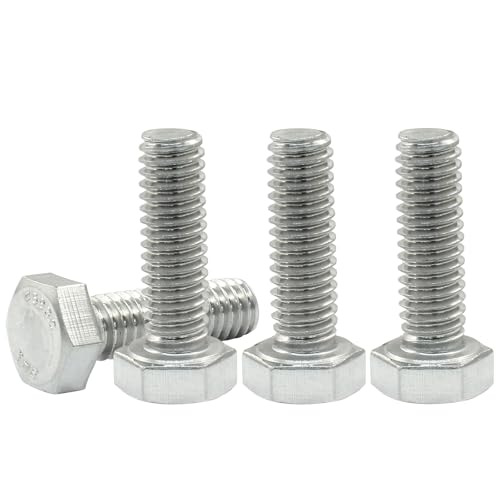 Image of 5 /16-18 x 1 Hex Head Screw Blot 304 Stainless Steel Hex Bolts, Steel Fully Threaded Hex Tap Bolts Fastener Silver 15Pcs