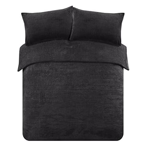 Brentfords Black King Size Fleece Duvet Cover Sets Cover