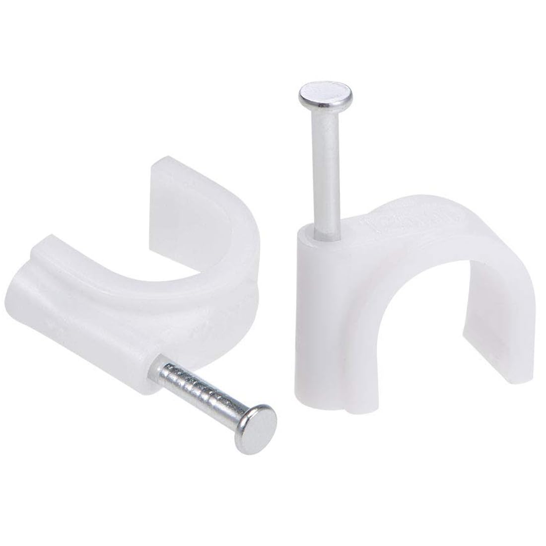 TOP-VIGOR 12mm Cable Wire Clips Nail-in Wire Nail Clamps Cord Organizer Tie Holder 100pcs