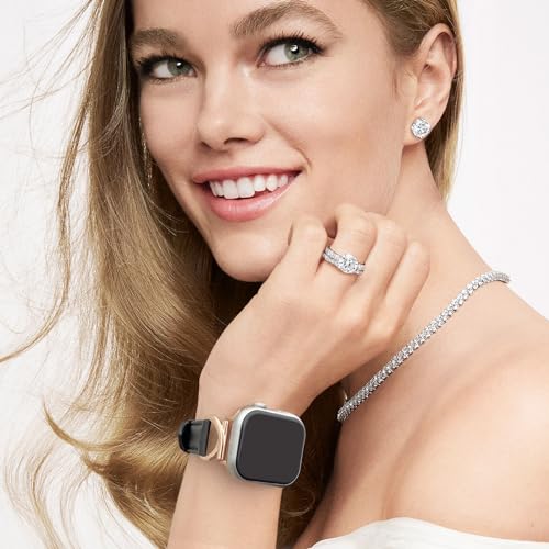 Correa de cuero Apple Watch mujer transpirable que sustituye silicona 4