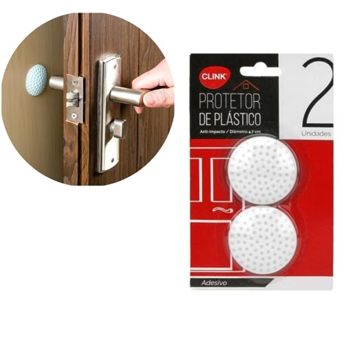 Kit 4 Protetor De Parede Anti Impacto Protetor De Porta Protetor Maçaneta Redondo Autoadesivos Baten
