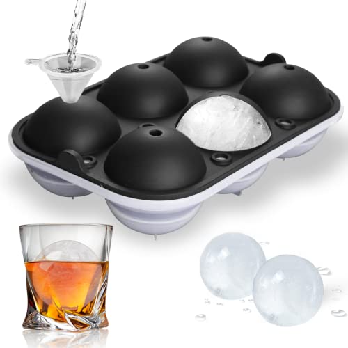 Comparison: Best Ice Ball Maker 11 Ice Ball Maker, TINANA Reusable 2.5 Inch Ice Cube Trays, Easy Release Silicone Round Ice Sphere Tray with Lids & Funnel for Whiskey, Cocktails & Bourbon Black