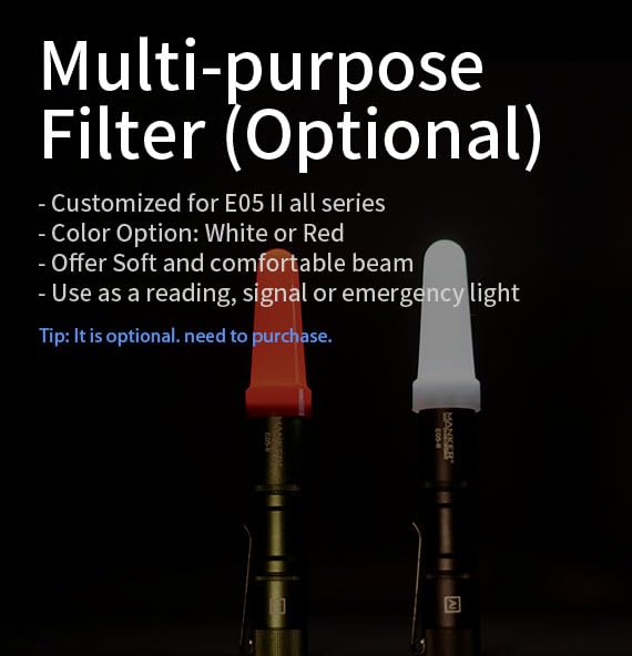 Image of Manker E05 II High Output EDC Flashlight Eeay to Carry, for Camping, Hiking (Black, 1300 Lumens 6500K Cool White)