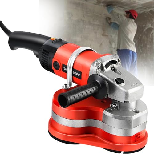Electric Concrete Grinder, Angle Grinder, Plug-in Floor Grinding Machine, Adjustable Auxiliary Handle, 6 Speed ​​Adjustment for Rough Wall Planing/Stone Grinding