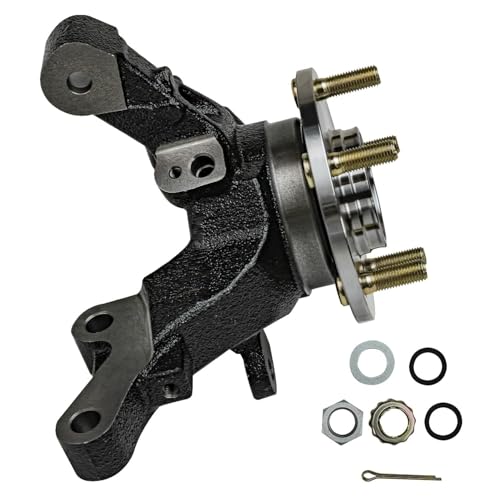 Image of Detroit Axle - Front Left Steering Knuckle and Wheel Hub Bearing CV Axle Shaft Assembly Replacement for 2007-2011 Dodge Caliber - 2pc Set