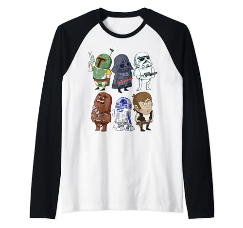 T-shirt raglan Star Wars à motifs gribouillages pour fans