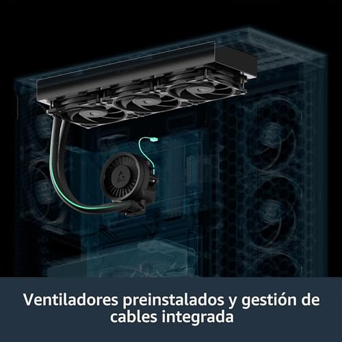 Miniatura 6 de ARCTIC Liquid Freezer III Pro 420 - Refrigerador de CPU AIO, 3 x 140 mm Refrigeración por Agua, 38 mm Radiator, Bomba PWM, Ventilador VRM, AMD AM5/AM4, Intel LGA1851/1700 Marco de Contacto - Negro