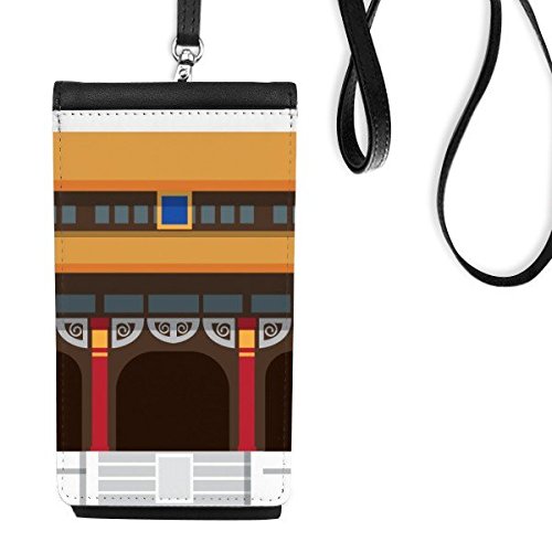 Bourse en cuir Tian'Anmen pour faux smartphone et monnaie, suspendu noir