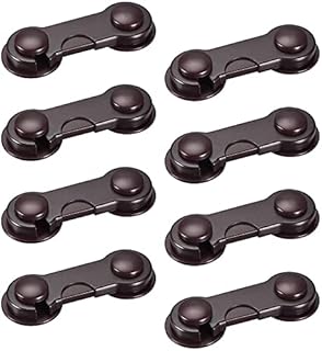 EuisdanAA Zabezpieczające przed dziećmi samoprzylepne zamki szafek do szuflad, szafek, piekarników, lodówek, drzwi brązowe 8 szt.(Cerraduras de armario adhesivas a prueba de niños para cajones, arma