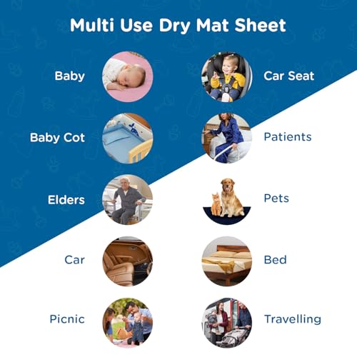 Image of Mee Mee Instadry Cotton Bed Protector Mattress Extra Absorbent, Breathable, Soft and Gentle, Reusable Waterproof Quick Dry Baby Cot Sheet for Toddler Infant, 0 to 36 Month, 140x100cm (Maroon)
