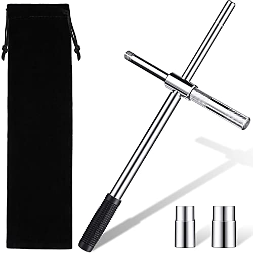 Image of 4 Way Lug Wrench Heavy Duty Telescoping Lug Nut Wrench Universal Extended Lug Wrench Cross Tire Iron Remover with CR-V Sockets,17 / 19 / 21 / 23 mm and Black Flannelette Bag for Car Van Truck Caravan