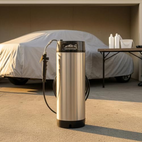 FytStycale Pressure Tank Spray Heavy-Duty Stainless Steel Spray-Coupling for Maintenance Experts, Car Washing, Window Cleaning, Garages, 9.5L - 4