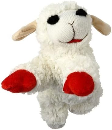FlyFree Lamb Chop Plush Dog Toy, 24 Inch, White, Medium Breed, Unscented, Indoor Outdoor, Classic Style, Animal Shape, Portable, Lightweight