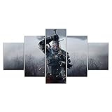 GTRB 5 Cuadro en Lienzo &nbsp;Arte de la Pared Pinturas Imprimir Imagen Living 5 Panel Hot Movie Game Witcher 3: Wild Hunt Warrior Canvas Poster Impresi&oacute;n en Lienzo