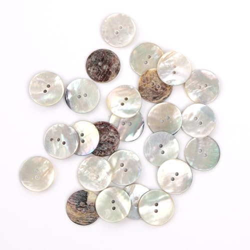 50PCS White Mother of Pearl Buttons Set,Natural Shell Sewing Buttons