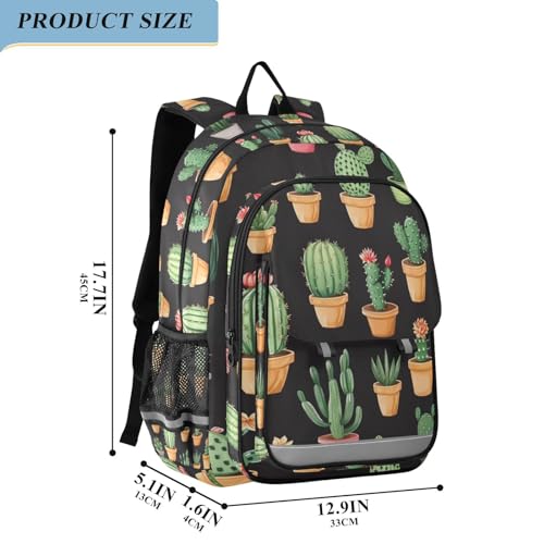 ALAZA Potted Cactus Cacti Laptop Backpack Purse for Women Men Travel Bag Casual Daypack with Compartment & Multiple Pockets2