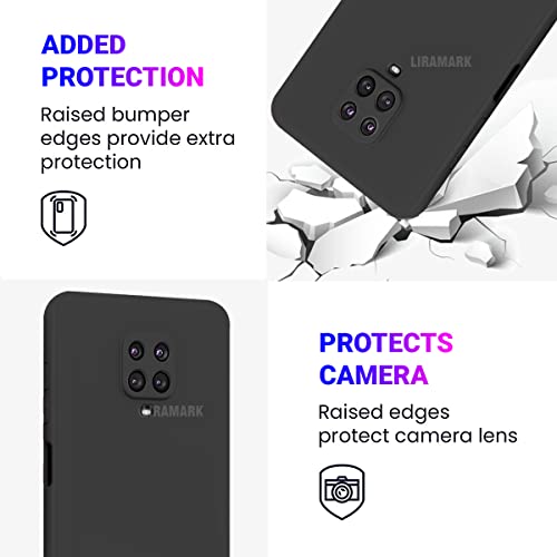 LIRAMARK Silicone Soft Back Cover Case for Xiaomi Redmi Note 10 Lite/Redmi Note 9 Pro/Redmi Note 9 Pro Max/Poco M2 Pro (Black) 6 41M+C5fh90L