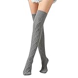 Einheitsgröße: Unsere Oberschenkelsocken messen 75 cm. Diese Socken sind echte Oberschenkelhöhe! Perfekt über dem Knie für Frauen