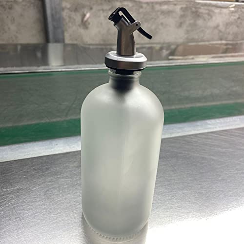 FNG8 Milchglas Mundspülung Bad Zubehör - 2 Nachfüllbare Mundwasser Spender Antibakteriell 475ml Bad Accessoires mit Auslaufsicherem Ausgießer, 4 25ml Gläser, Trichter, Etiketten & Stift - Bad & Küche Cover